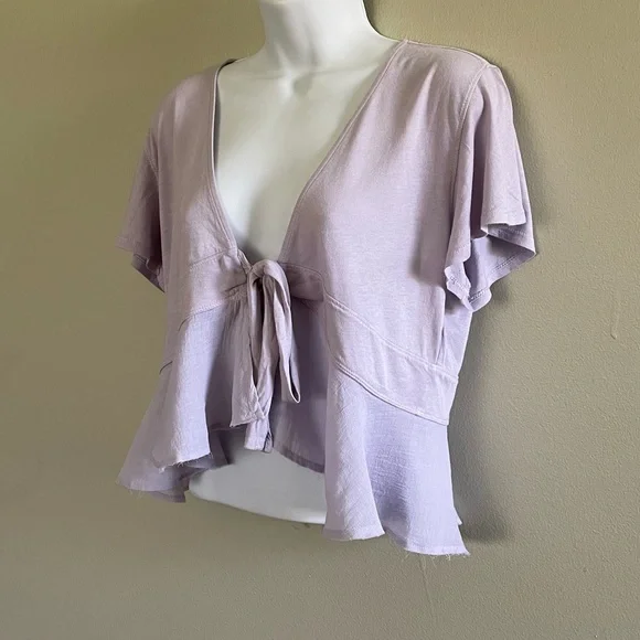 Free People Knot Me Tee in Lilac NWOT - Picture 6 of 10
